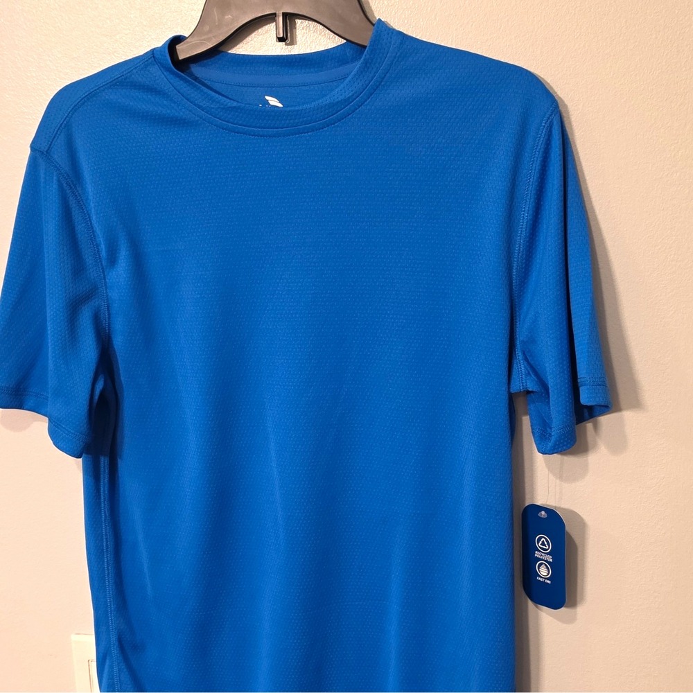 MTA Sport Men's Fast Dry Crew Neck Pullover Blue Poly Short Sleeve S #342